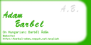 adam barbel business card